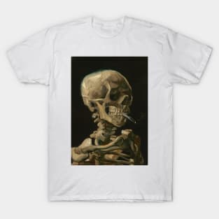 Head of a Skeleton with a Burning Cigarette by Vincent Van Gogh - High Definition Van Gogh Painting T-Shirt